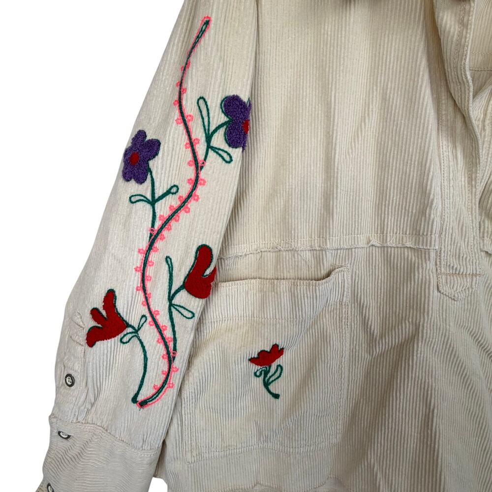 Free People We The Free Winter Bloom Pullover Jacket Women S Cream Floral $168 - Picture 5 of 7